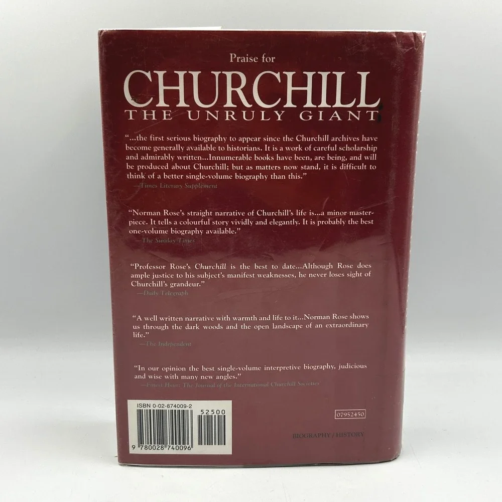 Churchill The Unruly Giant 1st Edition Good ++ by Norman Rose 1995 VTG READ